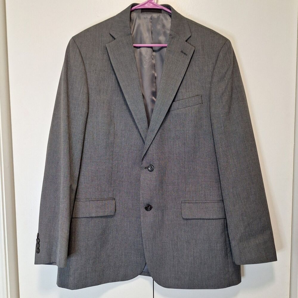 Geoffrey Beene Men's 44L Gray Modal Blend Suit Jacket Blazer Sport Coat